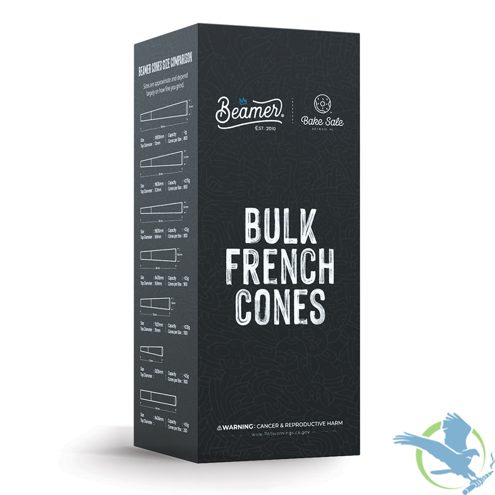 Beamer x Bake Sale Bulk French White Ultra Thin Paper Cones - 98mm - Pack of 800