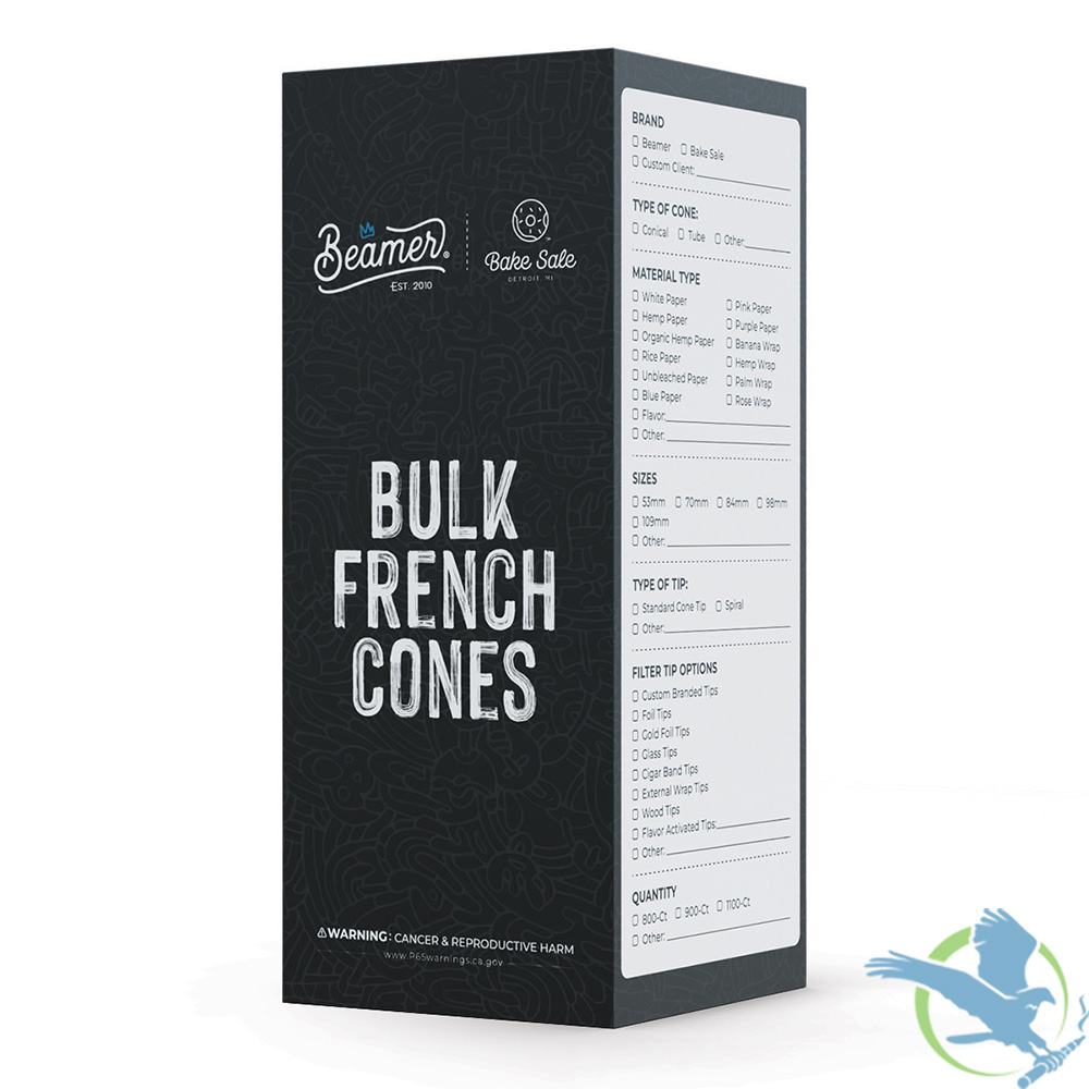 Beamer x Bake Sale Bulk French White Ultra Thin Paper Cones - 98mm - Pack of 800 - Image 3