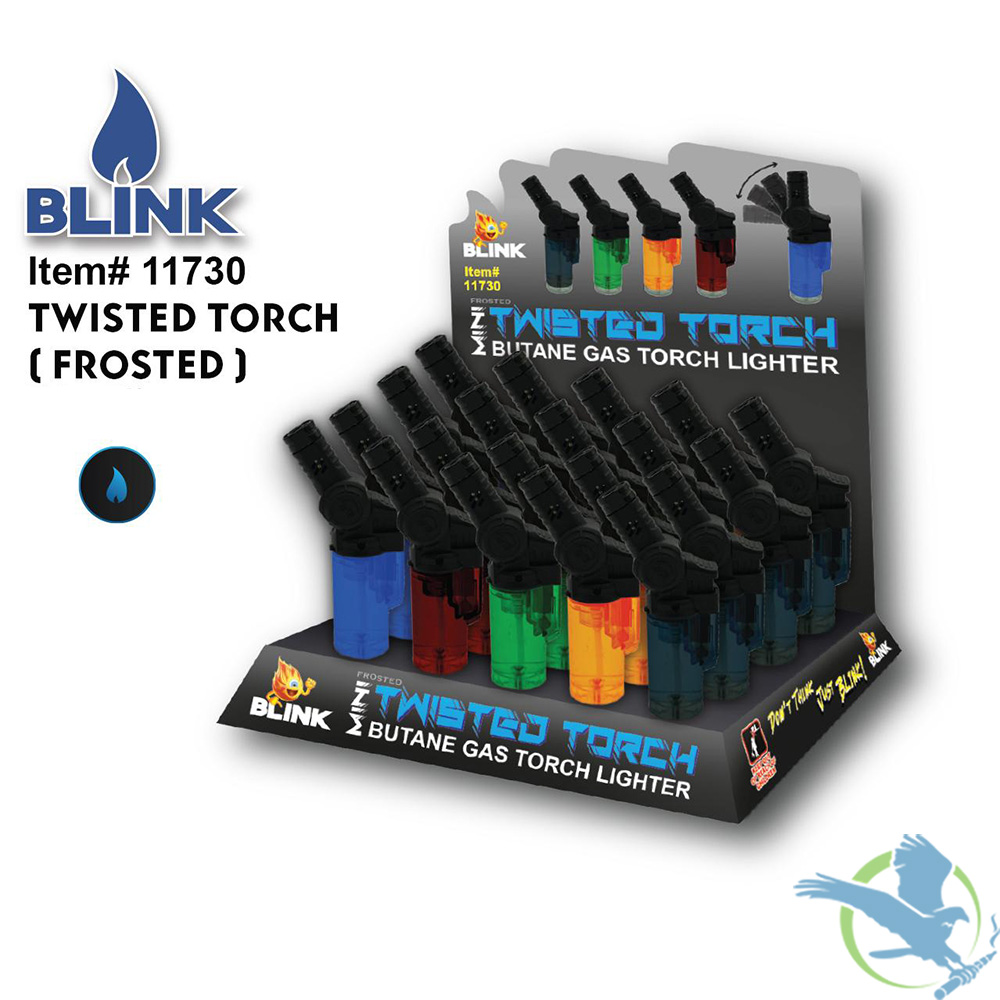 Blink Mini Glow Twisted Torch Butane Gas Torch Lighter - Assorted Colors - Display of 20 [11731] - Image 3