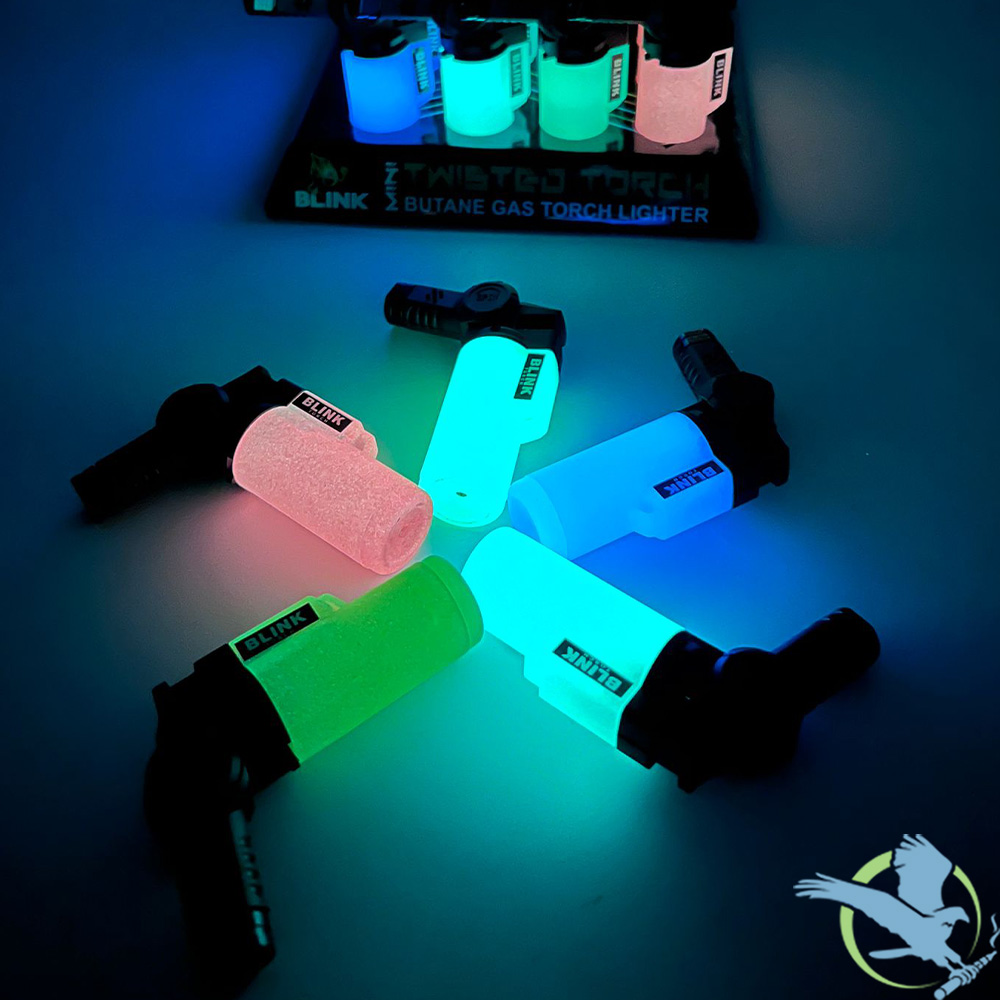 Blink Mini Glow Twisted Torch Butane Gas Torch Lighter - Assorted Colors - Display of 20 [11731] - Image 2