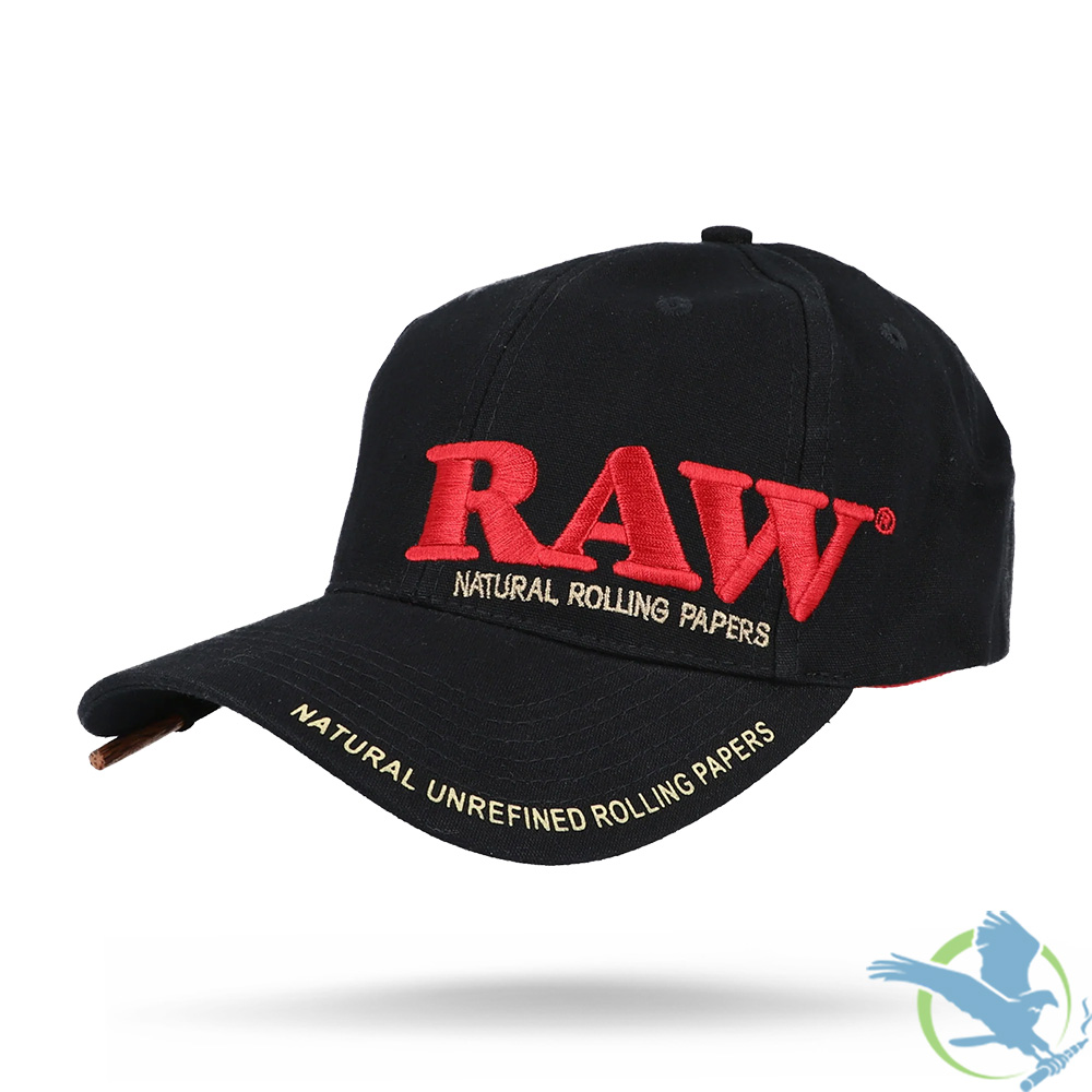 RAW Classic Brim Red On Black Baseball Cap