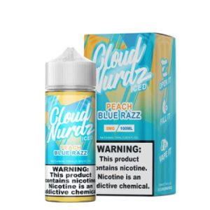 Cloud Nurdz Peach Blue Razz ICED E-juice 100ml Clearance