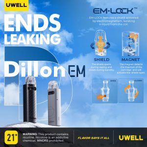 Uwell Dillon EM 900mAh Pod System Starter Kit With 2 x Refillable 2.5ML Cartridge Pod