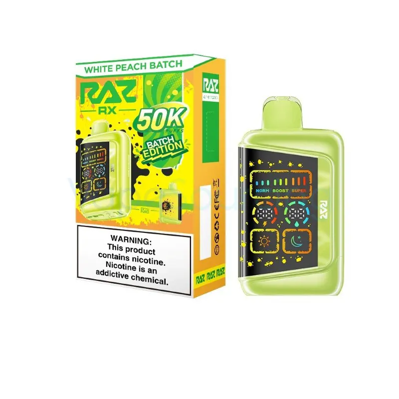 RAZ RX50K Batch Edition Disposable Vape 19ml 5% (50000 Puffs) - white-peach-batch-raz-rx50k-batch-edition-1