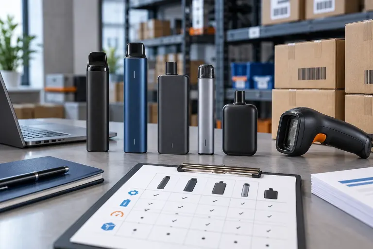 Wholesale buyer comparing high-capacity vape device specifications
