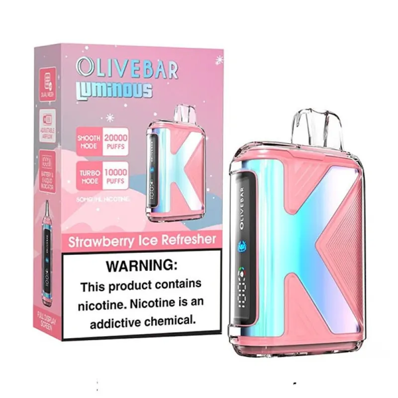 Olive Bar Luminous 20K Disposable Vape 5% (20000 Puffs) - olivebar-strawberry-ice-refresher