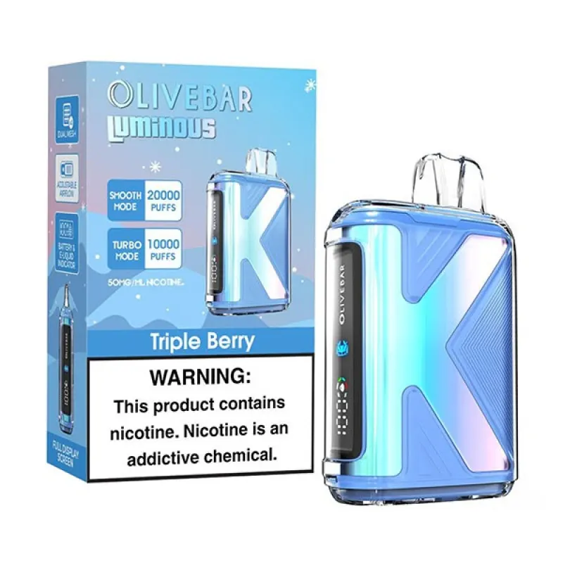 Olive Bar Luminous 20K Disposable Vape 5% (20000 Puffs) - olivebar-triple-berry