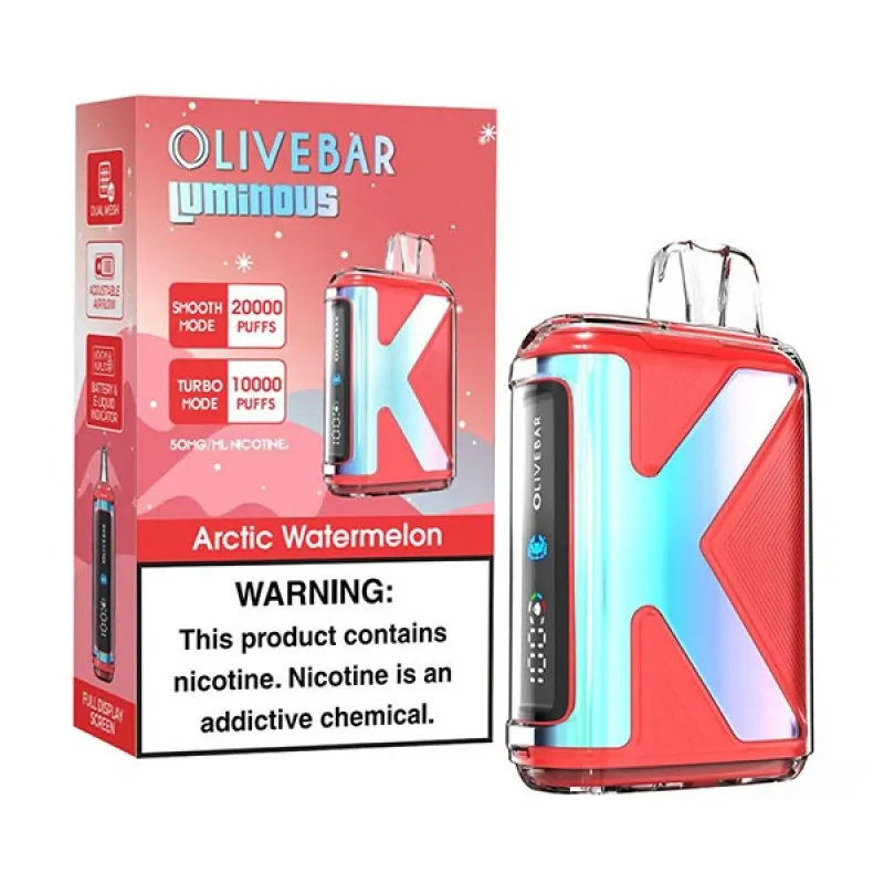 Olive Bar Luminous 20K Disposable Vape 5% (20000 Puffs) - oliverbar-arctic-watermelon