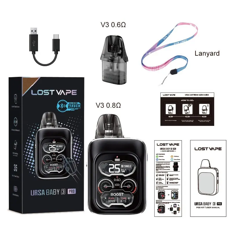 Lost Vape Ursa Baby 3 Pro Pod System Kit 1300mAh 35W - Image 3