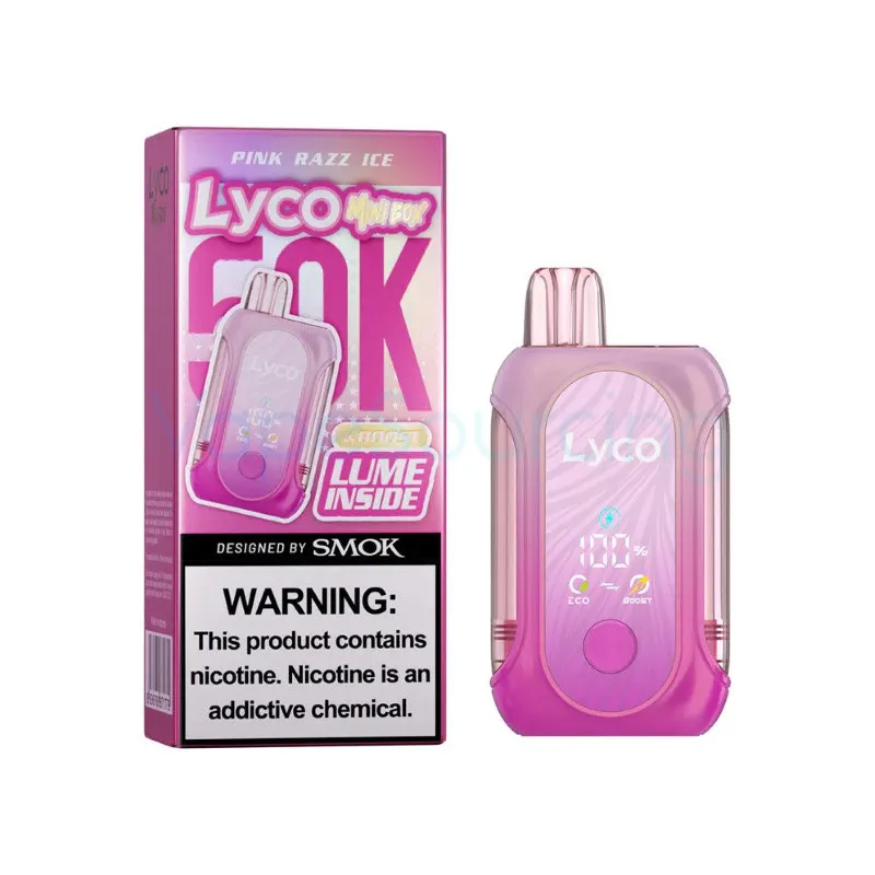 Lyco Mini Box 50K By SMOK Nicotine Edition Disposable Vape 20ml 5% (50000 Puffs) - pink-razz-ice-lyco-mini-box-50k-2