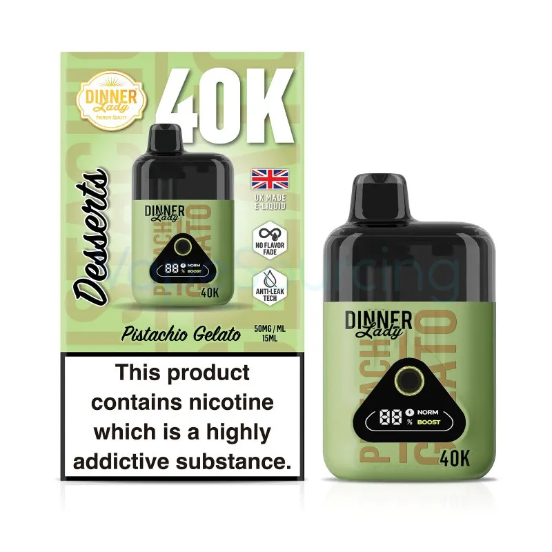 Dinner Lady Desserts 40K Disposable Vape 15ml 5% (40000 Puffs) - pistachio-gelato-dinner-lady-desserts-40k-1