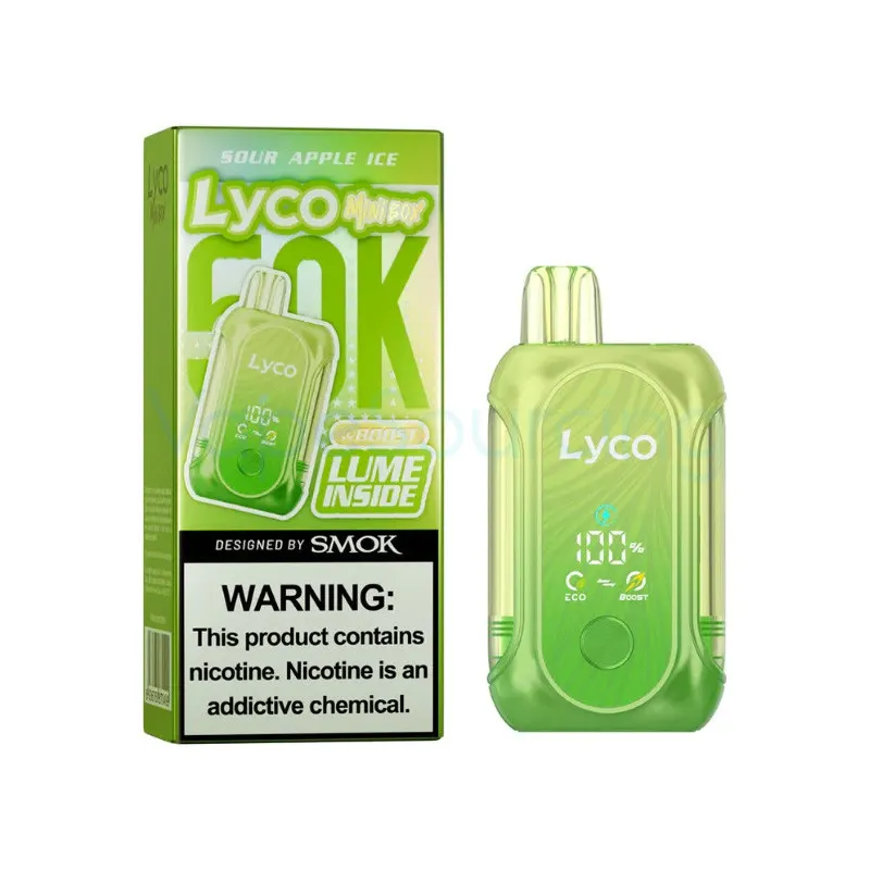 Lyco Mini Box 50K By SMOK Nicotine Edition Disposable Vape 20ml 5% (50000 Puffs) - sour-apple-ice-lyco-mini-box-50k-2
