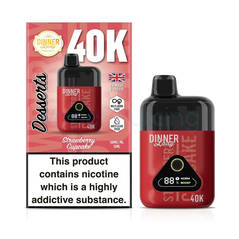 Dinner Lady Desserts 40K Disposable Vape 15ml 5% (40000 Puffs) - strawberry-cupcake-dinner-lady-desserts-40k-1