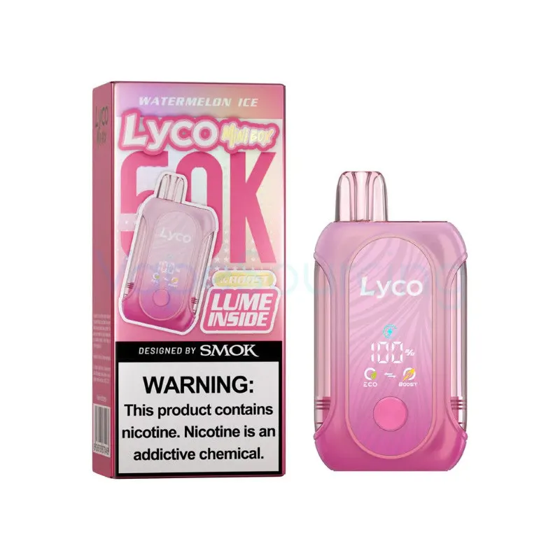 Lyco Mini Box 50K By SMOK Nicotine Edition Disposable Vape 20ml 5% (50000 Puffs) - watermelon-ice-lyco-mini-box-50k-2